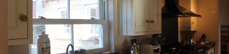 Sash windows in a modern kitchen