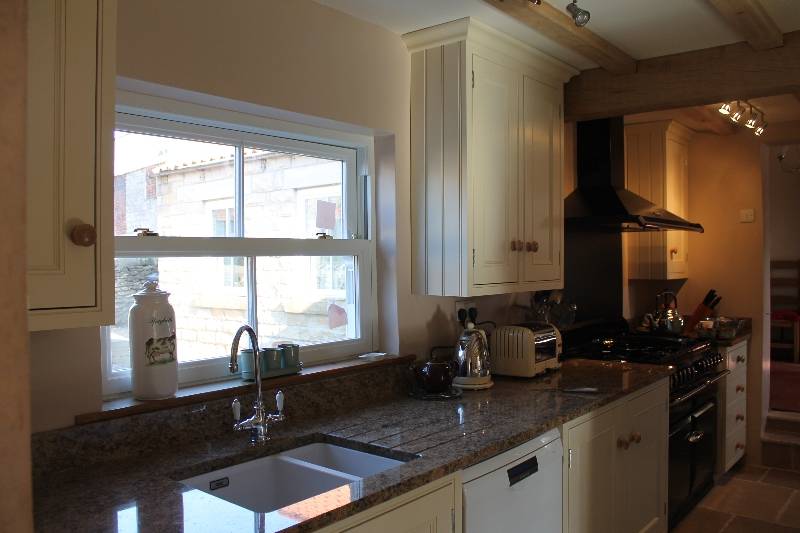 Sash windows in a modern kitchen