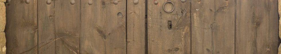 Brown external wooden door