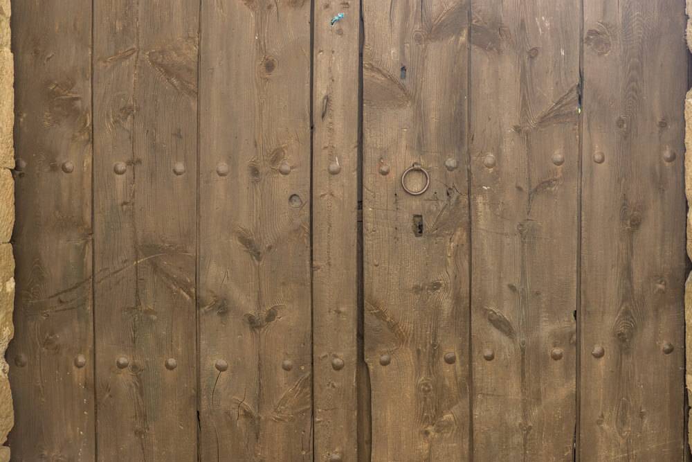 Brown external wooden door