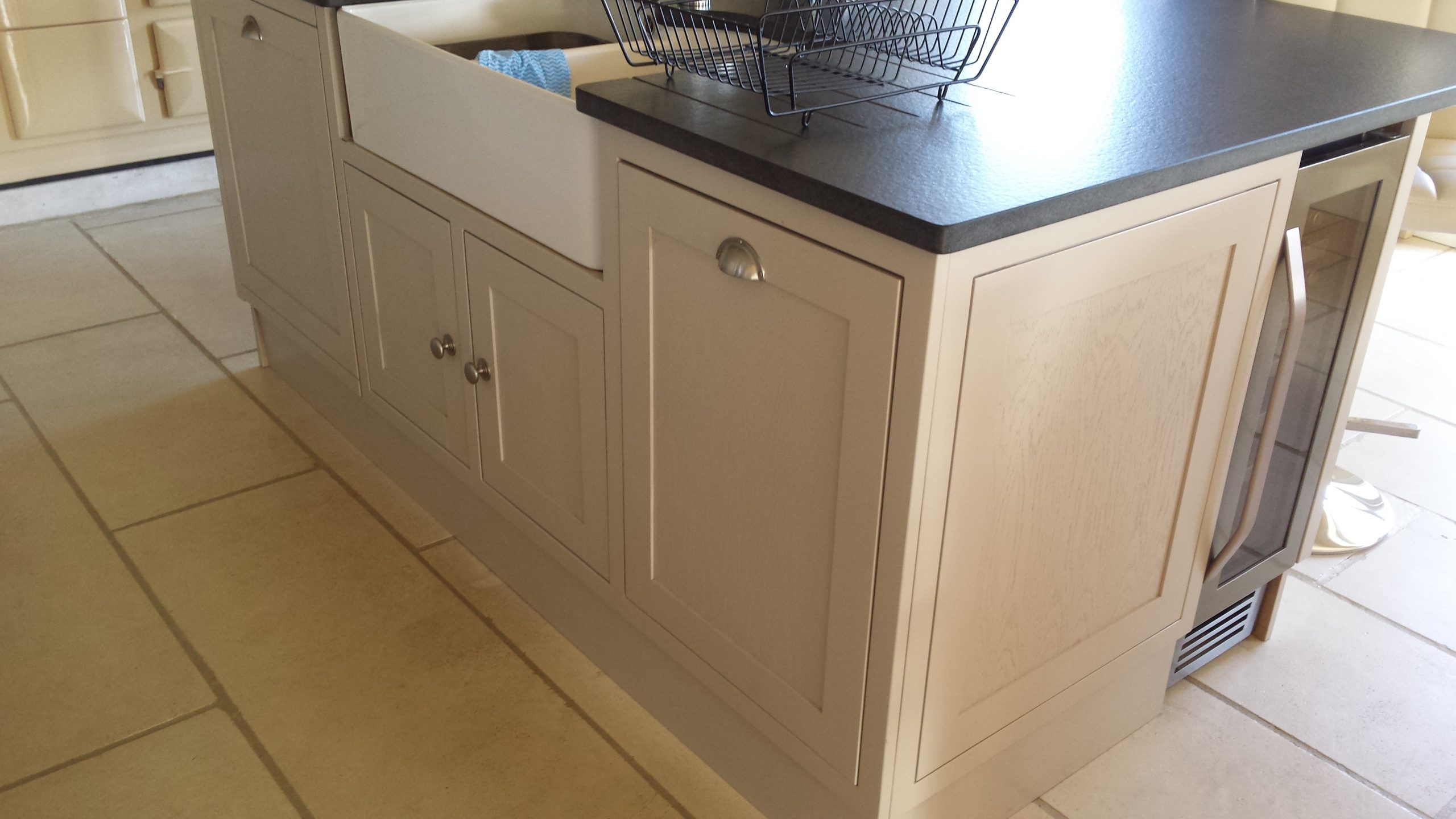 Close up of kitchen side in a wooden kitchen