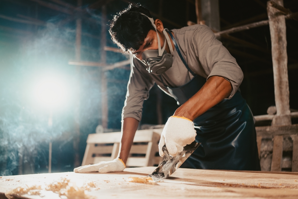 An expert joiner hard at work