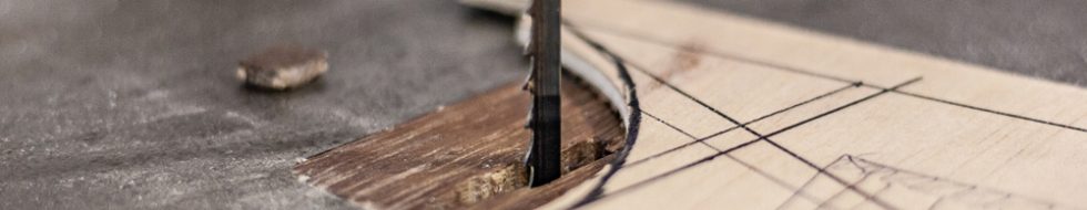 Close up of wood being cut